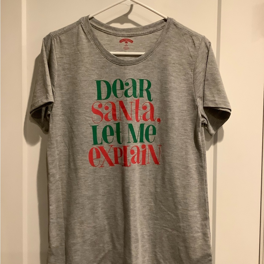 Holiday Time Gray T-Shirt with Red Accents